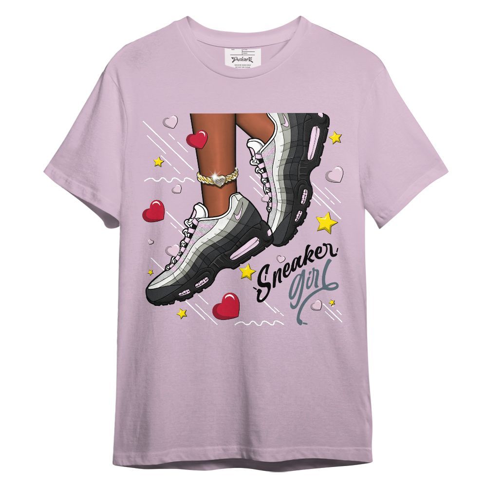 Shirt To Match 95 Big Bubble Pink Foam - SNEAKER Girl Heart Flying Graphic