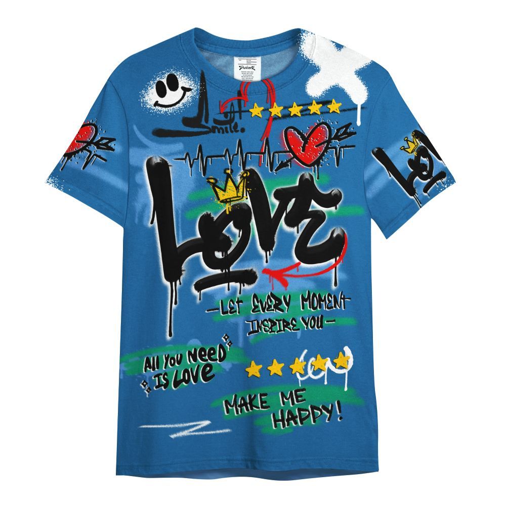 Shirt To Match 95 Big Bubble Slate - Happy Love Beats Graffiti Streetwear All Over Print