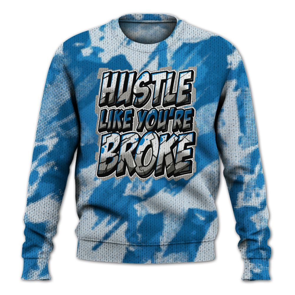 Knitted Sweater To Match Industrial Blue 4s - Hustles Like Broke Abstract