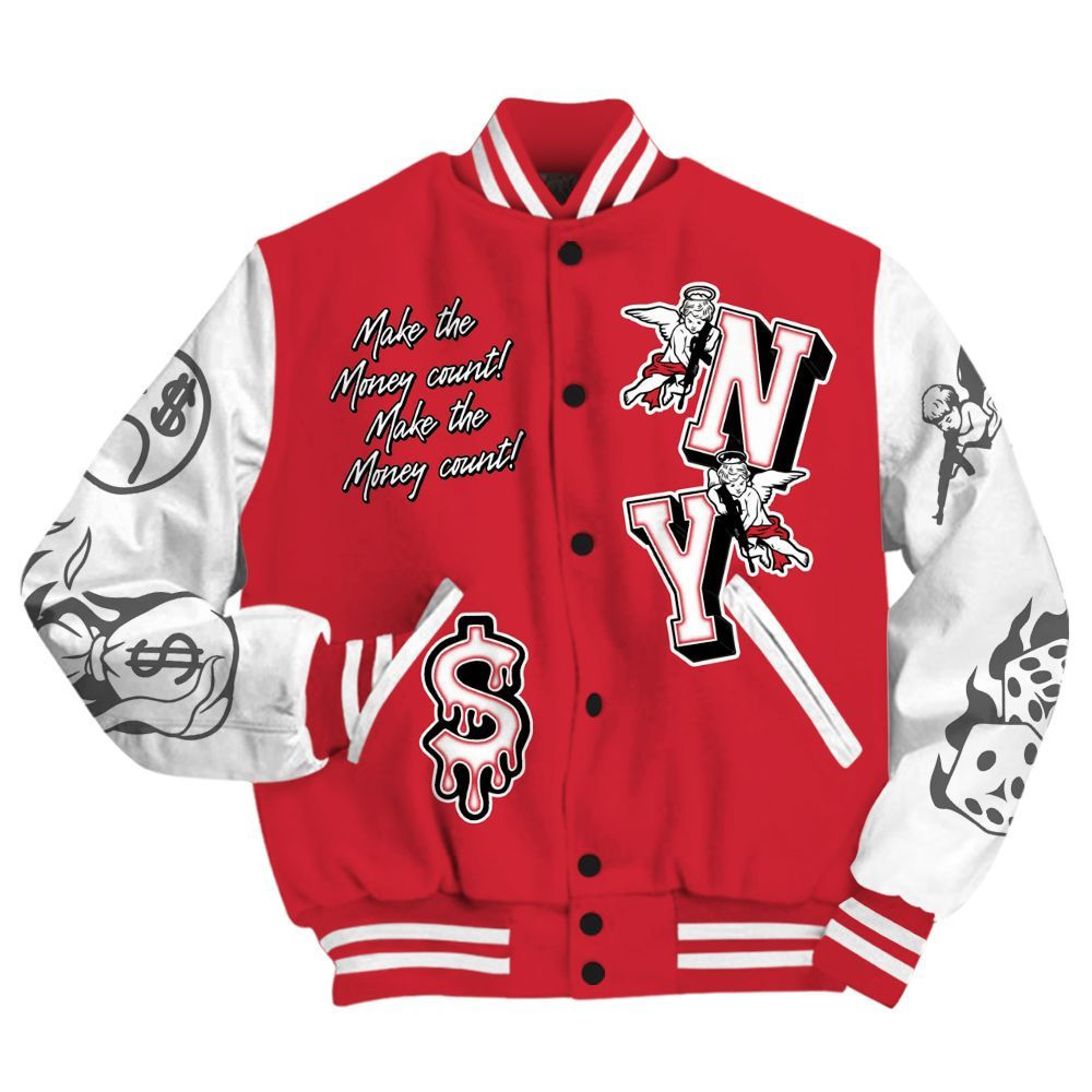 Varsity Jacket To Match Bunny 2025 8s - Paid In Full Money Graphic Varsity Jacket All Over Print