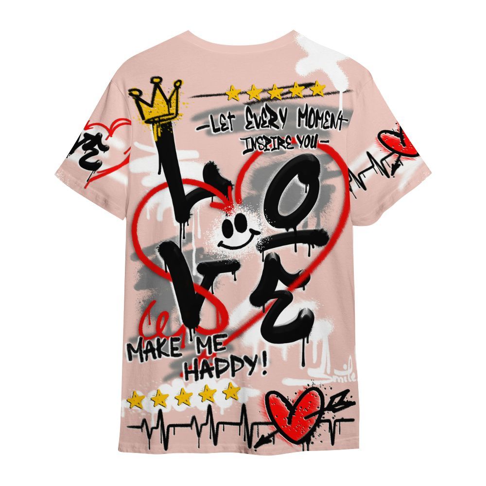 Shirt To Match Low Legend Pink 11s - Happy Love Beats Graffiti Streetwear All Over Print