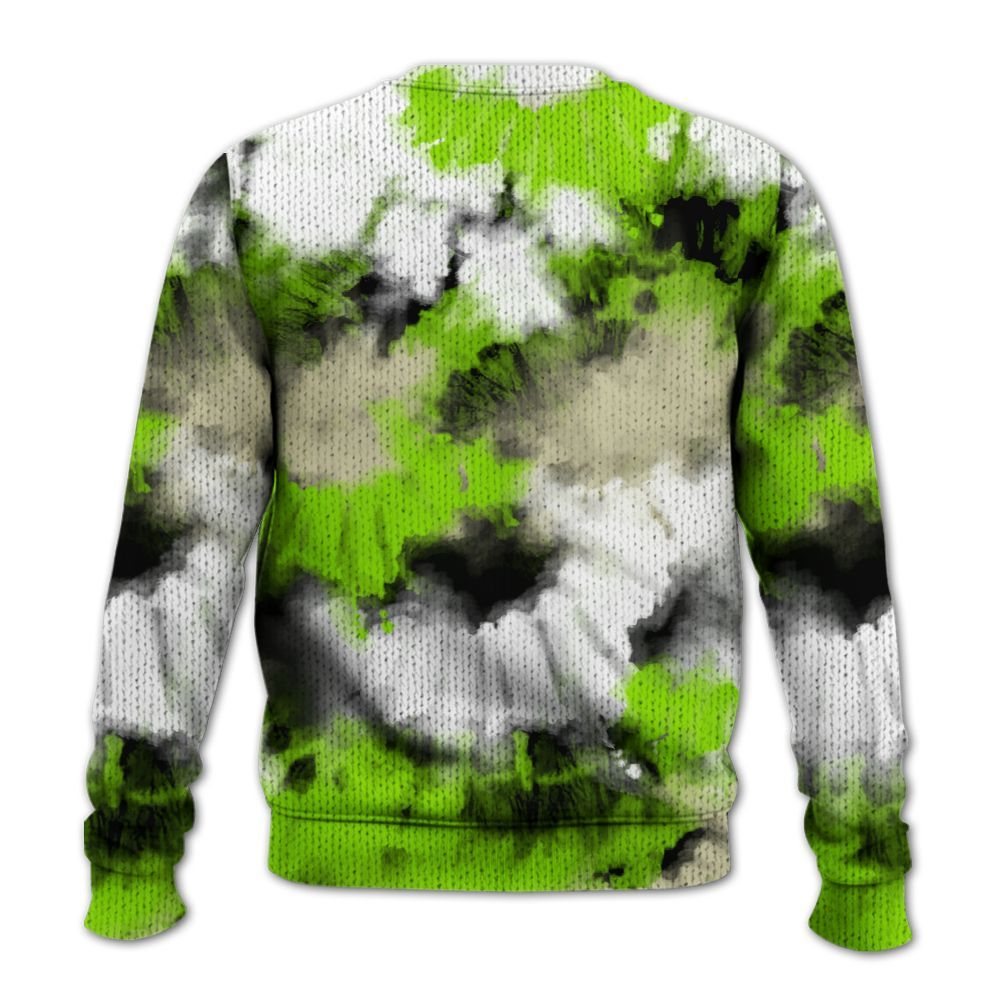 Knitted Sweater To Match Electric Green 6s - Tie Dye FK Around Find Out