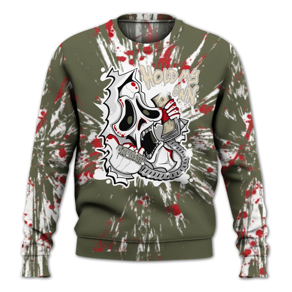 Sweatshirt To Match Travis Scott Low OG Medium Olive 1s - Hold My Own Graphic Halloween All Over Print