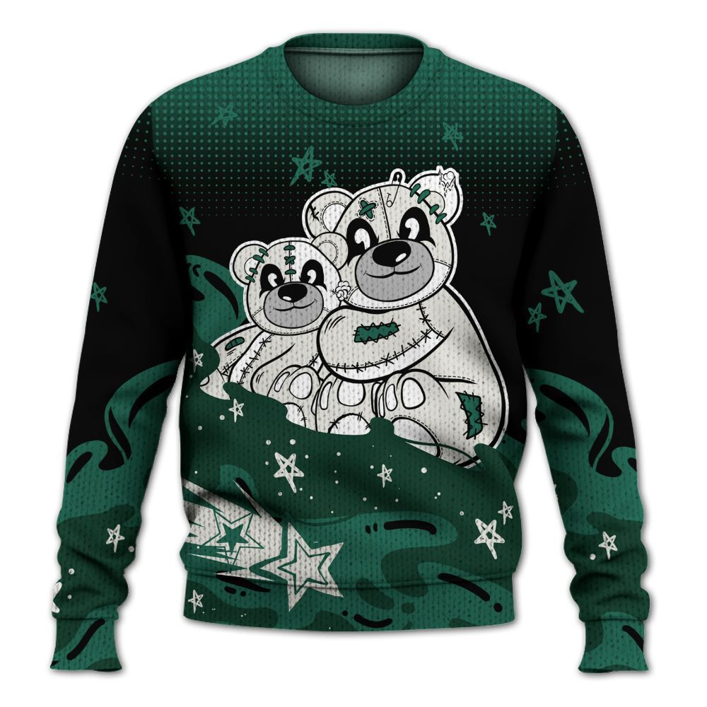 Knitted Sweater To Match Oxidized Green 4s - Sincere Fondness Bear Stars