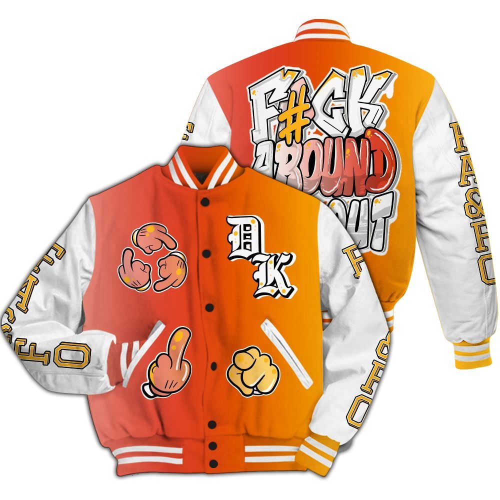 Varsity Jacket To Match Dunk High Candy Corn - F Around Find Out Graphic All Over Print