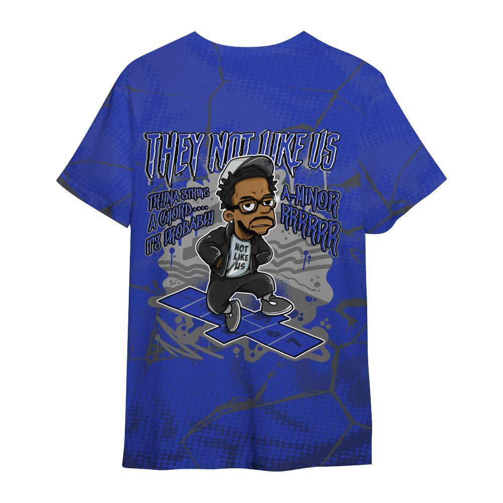 Shirt To Match Air Max Plus Black Racer Blue - Hopscotch Dislike Us Graphic Crack All Over Print