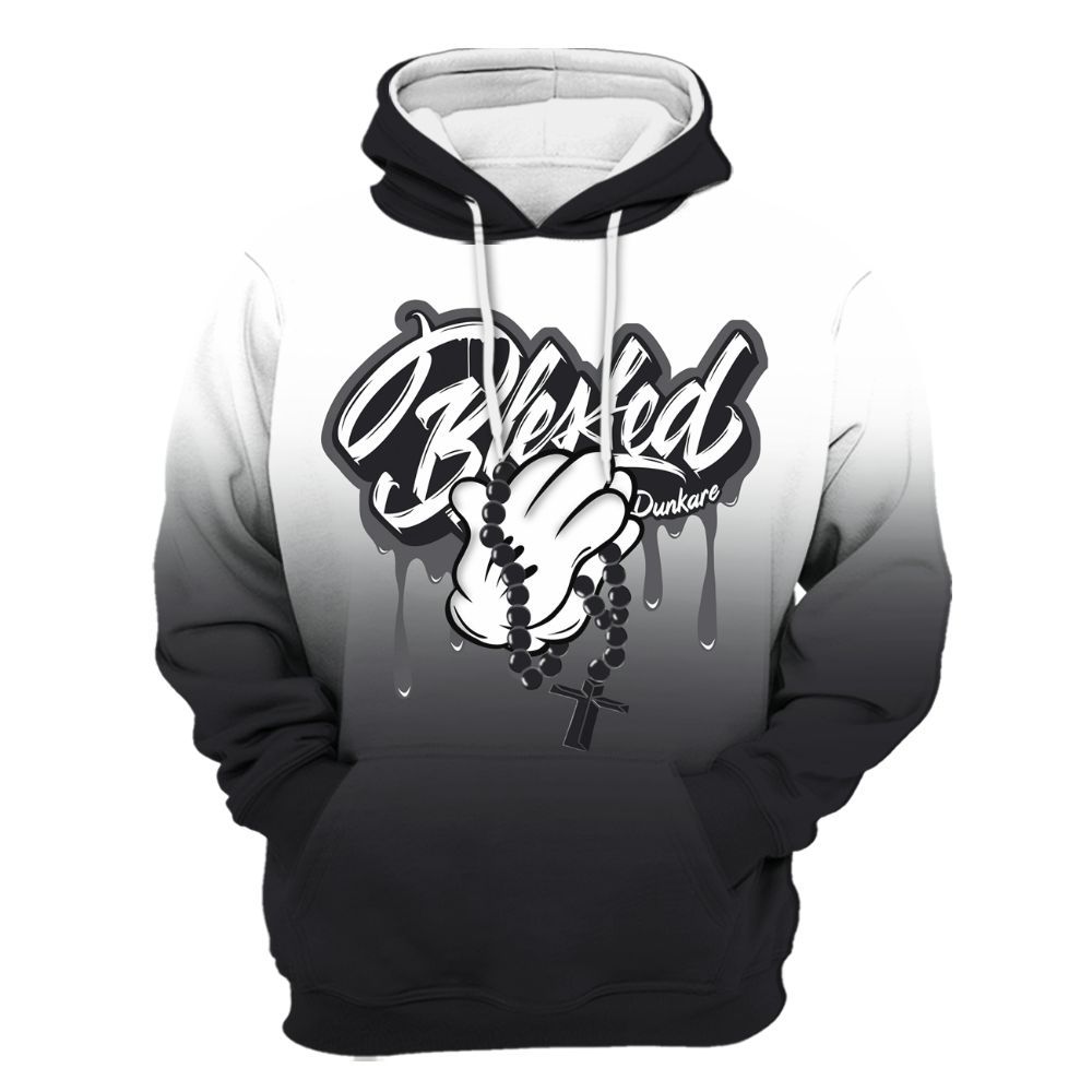 Hoodie To Match White Thunder 4s - God Blessed Drip All Over Print