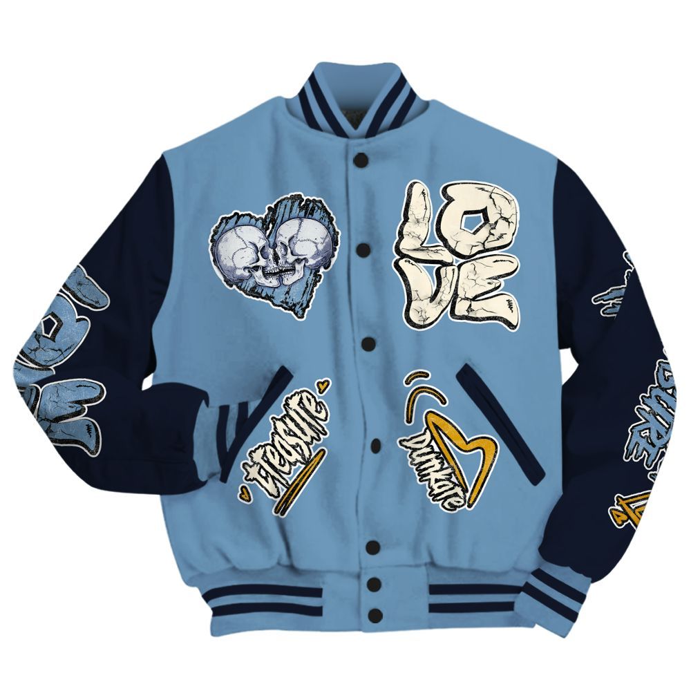 Varsity Jacket To Match High OG First In Flight 1s - Skull Bear All Over Print