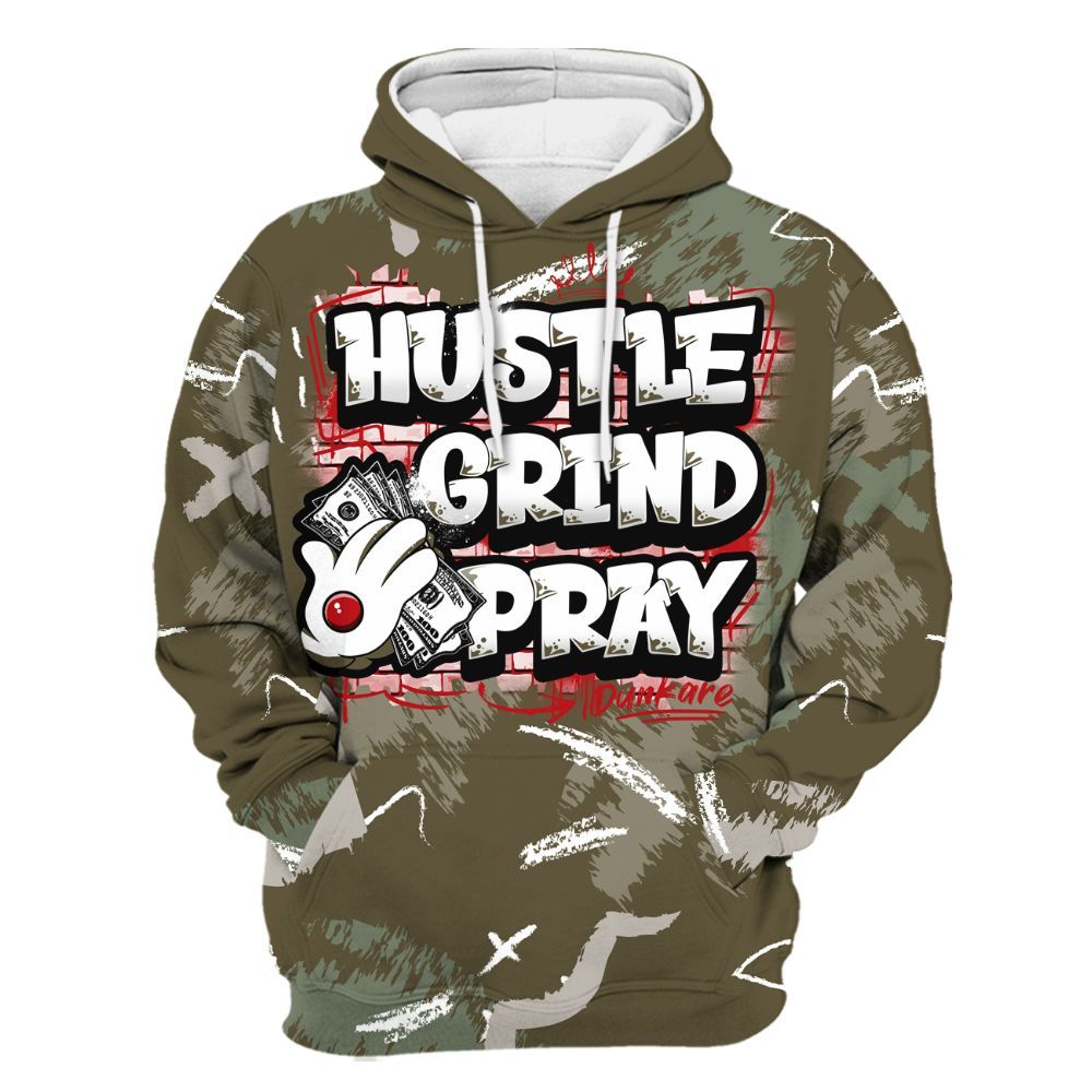 Hoodie To Match Dunk Low Year Of The Snake - Hustle Grind Pray Retro All Over Print