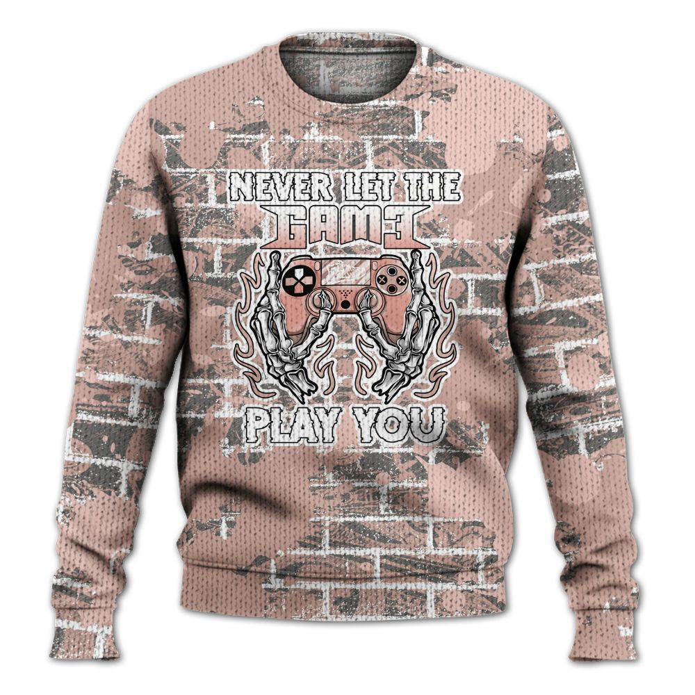 Knitted Sweater To Match Low Legend Pink 11s - PlayGame Skull Brick