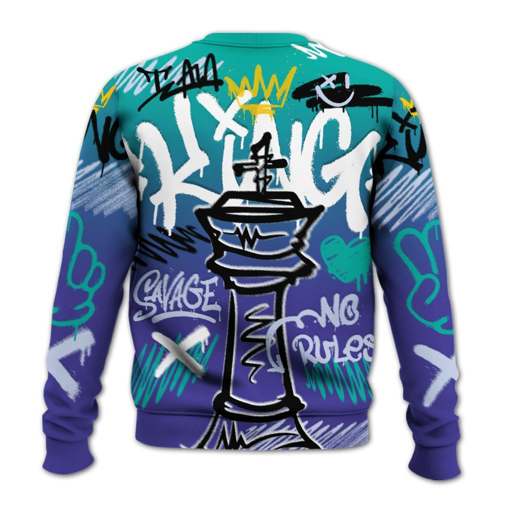 Sweatshirt To Match Retro Grape 5s - Street King Chess Streetwear All Over Print
