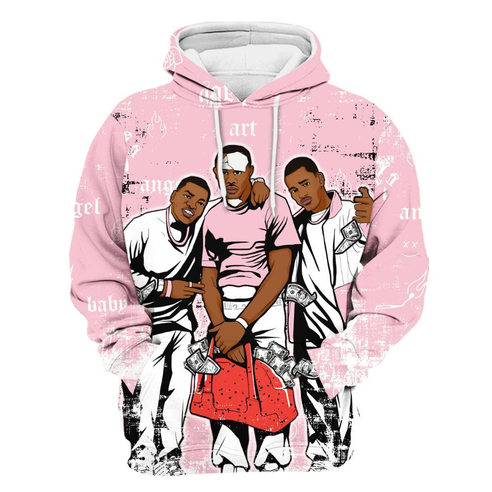 Hoodie To Match Retro Awake Arctic Pink - Paid In Full Money All Over Print