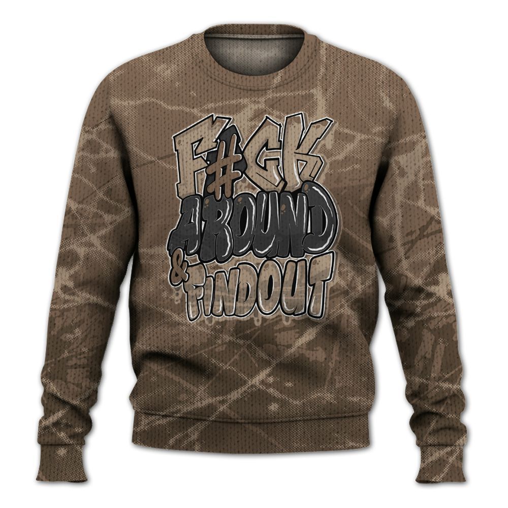 Knitted Sweater To Match Dark Mocha Jack - F Around Find Out Graphic Profound