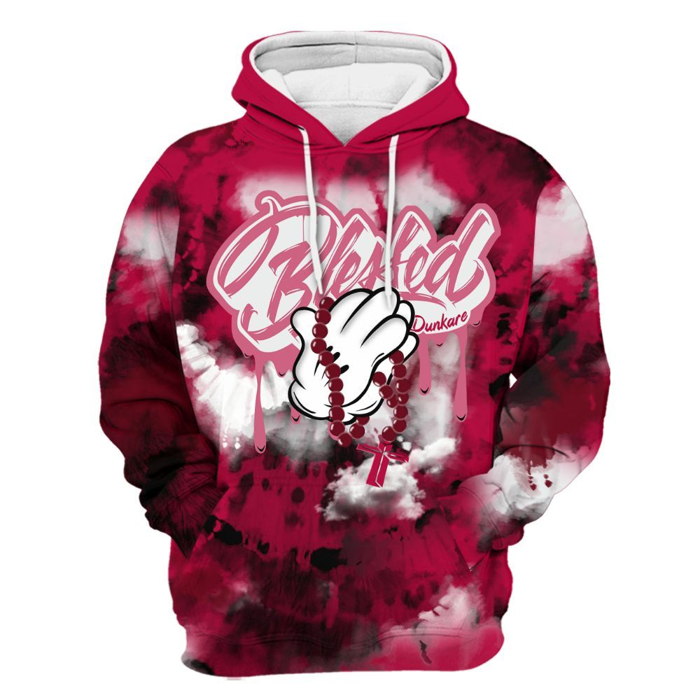 Hoodie To Match Retro Chicago 2s - God Blessed Tie Dye All Over Print