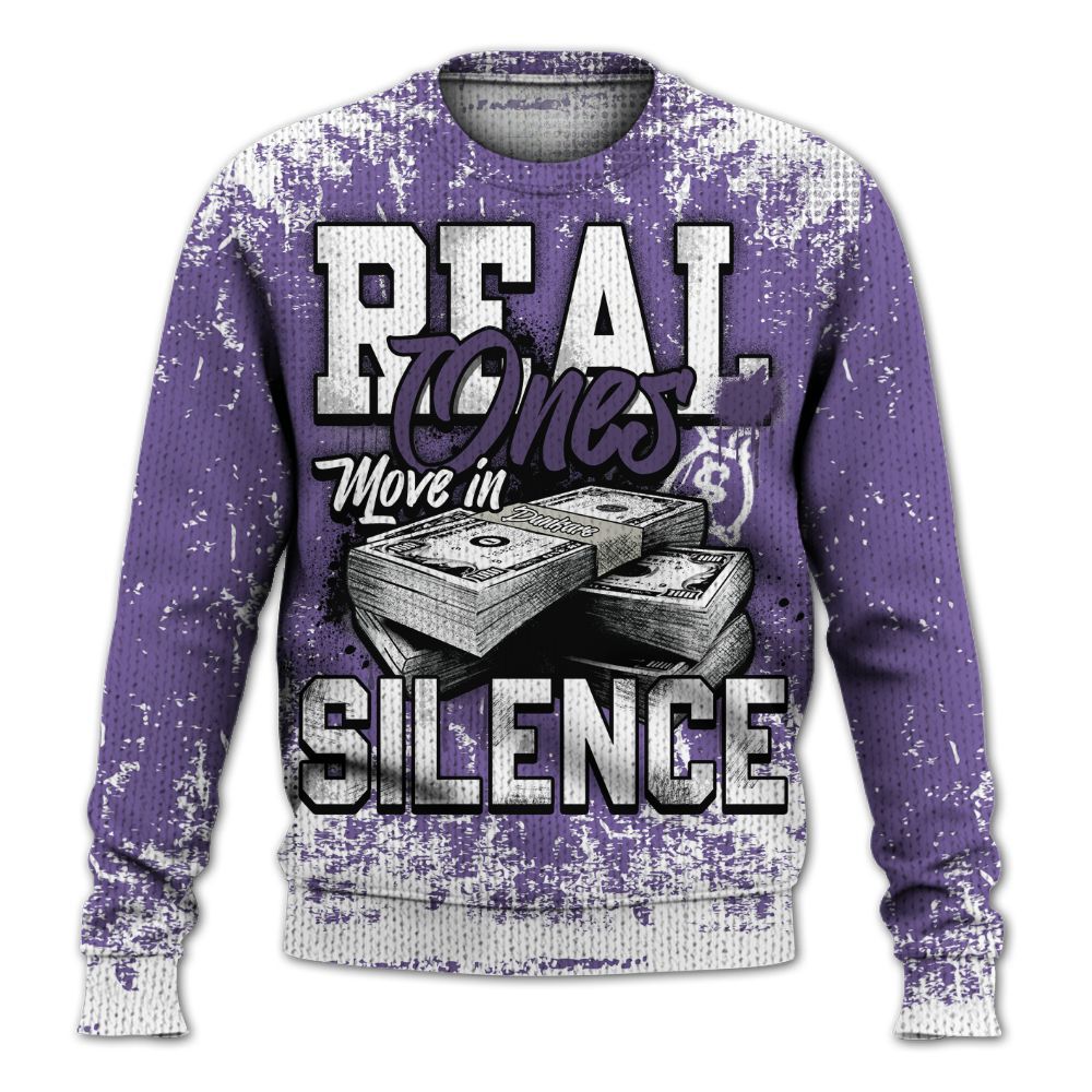 Knitted Sweater To Match Dunk Low Black Raspberry - Move In Silence Money Street Retro
