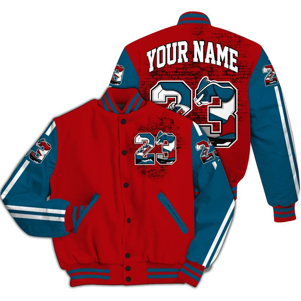Varsity Jacket To Match OG Varsity Red 17s - Custom Name Number 23 5s All Over Print