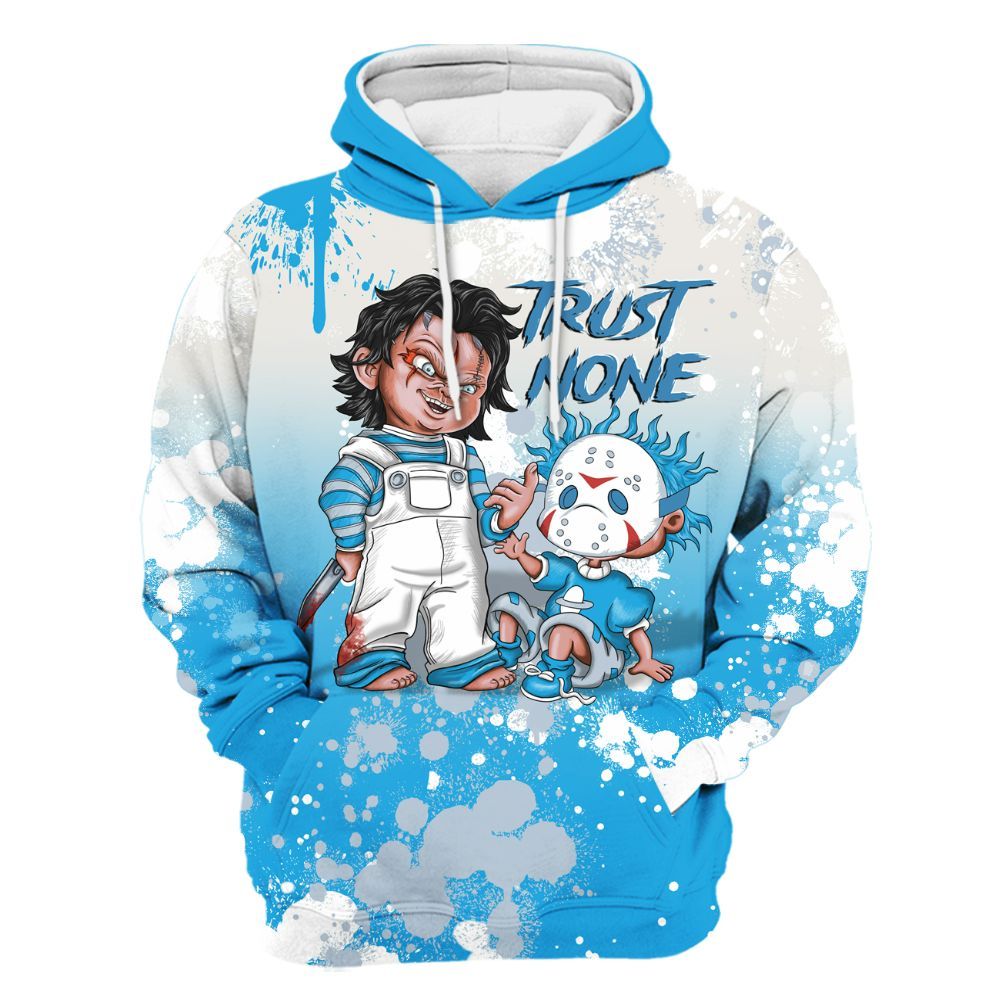 Hoodie To Match University Blue Low 2026 11s - Trust No One Scary All Over Print