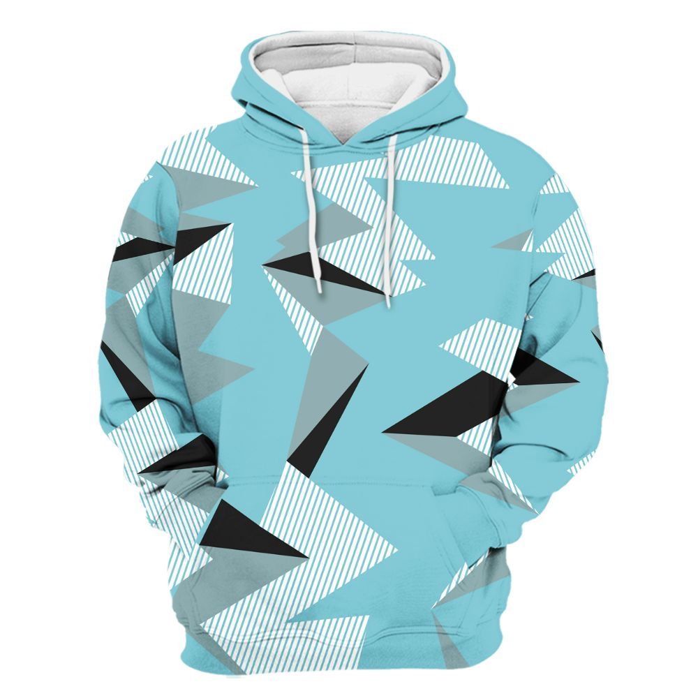 Hoodie To Match Low Legend Blue 11s - Geometric Camouflage Pattern All Over Print