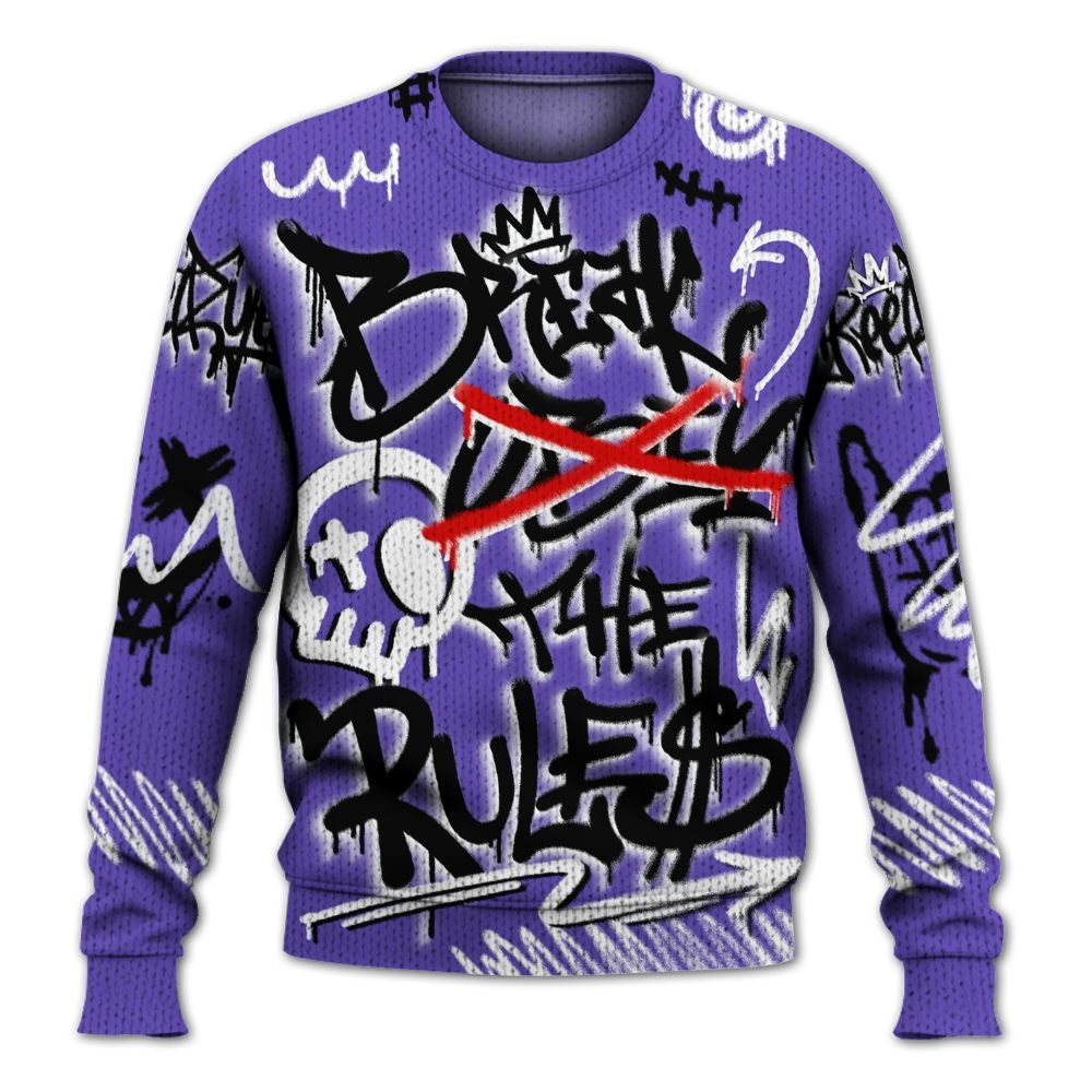 Knitted Sweater To Match Field Purple 12s - Break Rules Streetwear