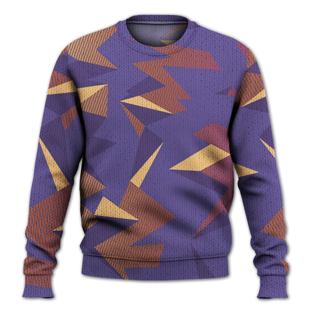 Knitted Sweater To Match Book Sunset 1s - Geometric Camouflage Pattern