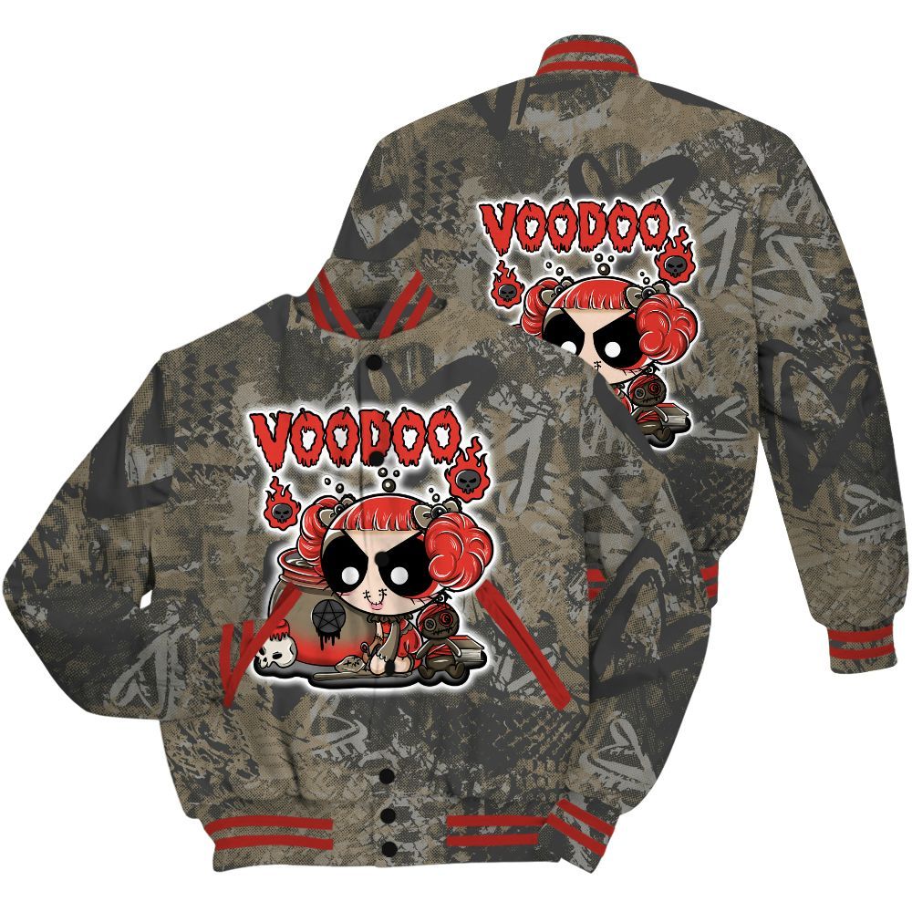 Varsity Jacket To Match Olive 9s Shirt - Voodooz Heart Grunge All Over Print