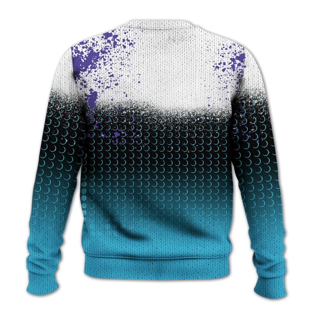 Knitted Sweater To Match Retro Aqua 6s - Halftone Time Is Money