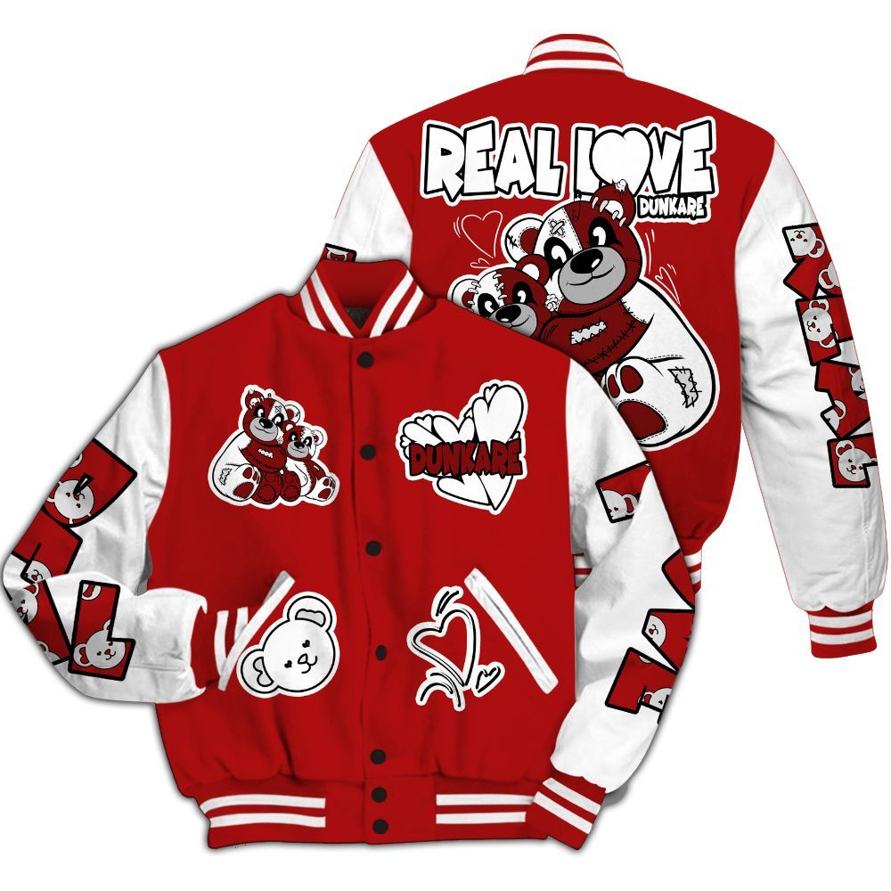 Varsity Jacket To Match Red Taxi 12s - Sincere Fondness Bear All Over Print