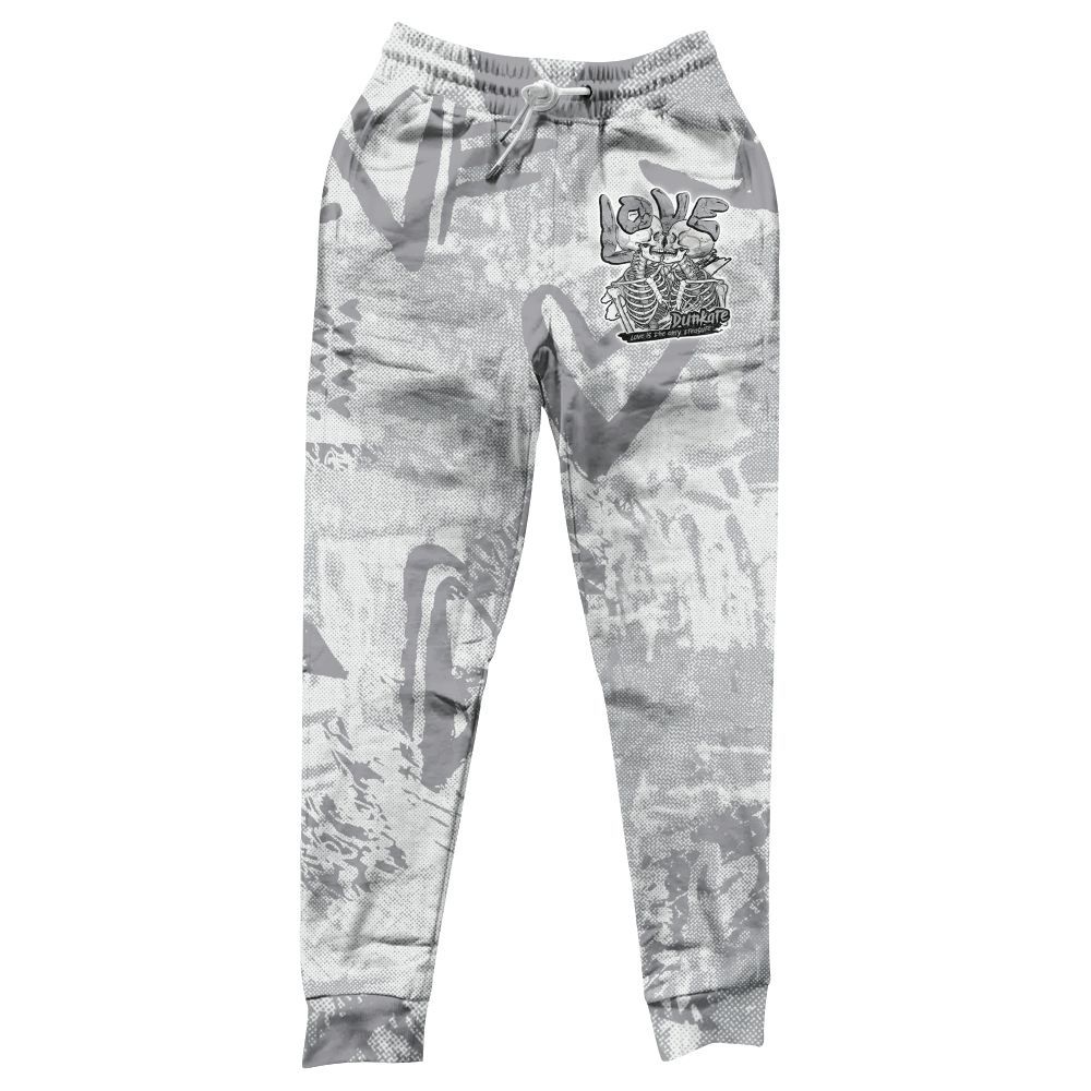 Sweatpant To Match Low OG Wolf Grey 1s - Skull Love All Over Print