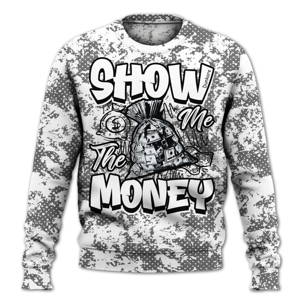 Sweatshirt To Match Cool Grey 6s - Show Me The Money Retro All Over Print