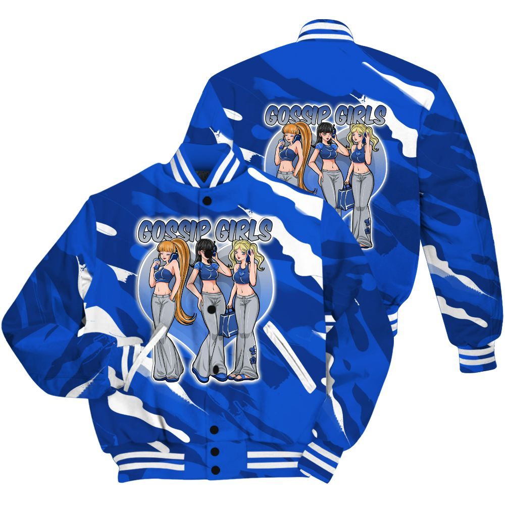 Varsity Jacket To Match Air Foamposite One Royal Shirt - Gossip'Girls All Over Print