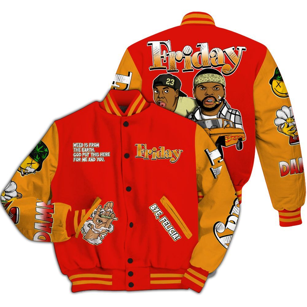 Varsity Jacket To Match Retro Sunset 2026 5s - Friday Sneaker Stress Style All Over Print