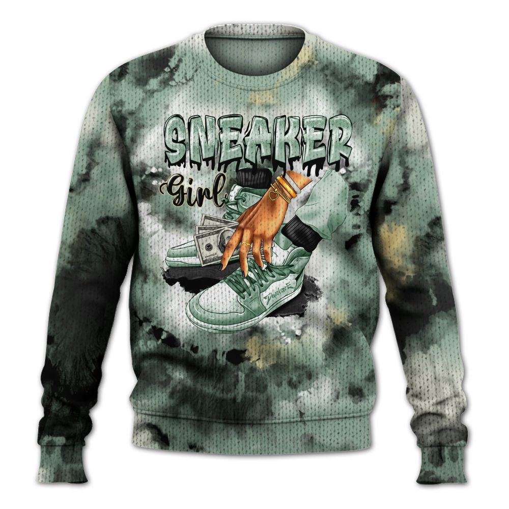 Knitted Sweater To Match Joins Year Of The Snake 5s - SNEAKER Girl Money Drip Tie Dye