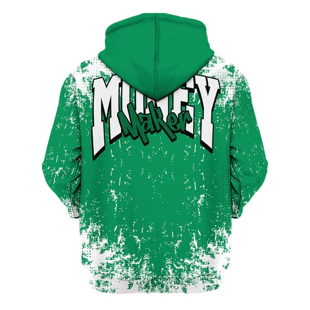 Hoodie To Match Mid Lucky Green 1s - Move In Silence Money Street Retro All Over Print