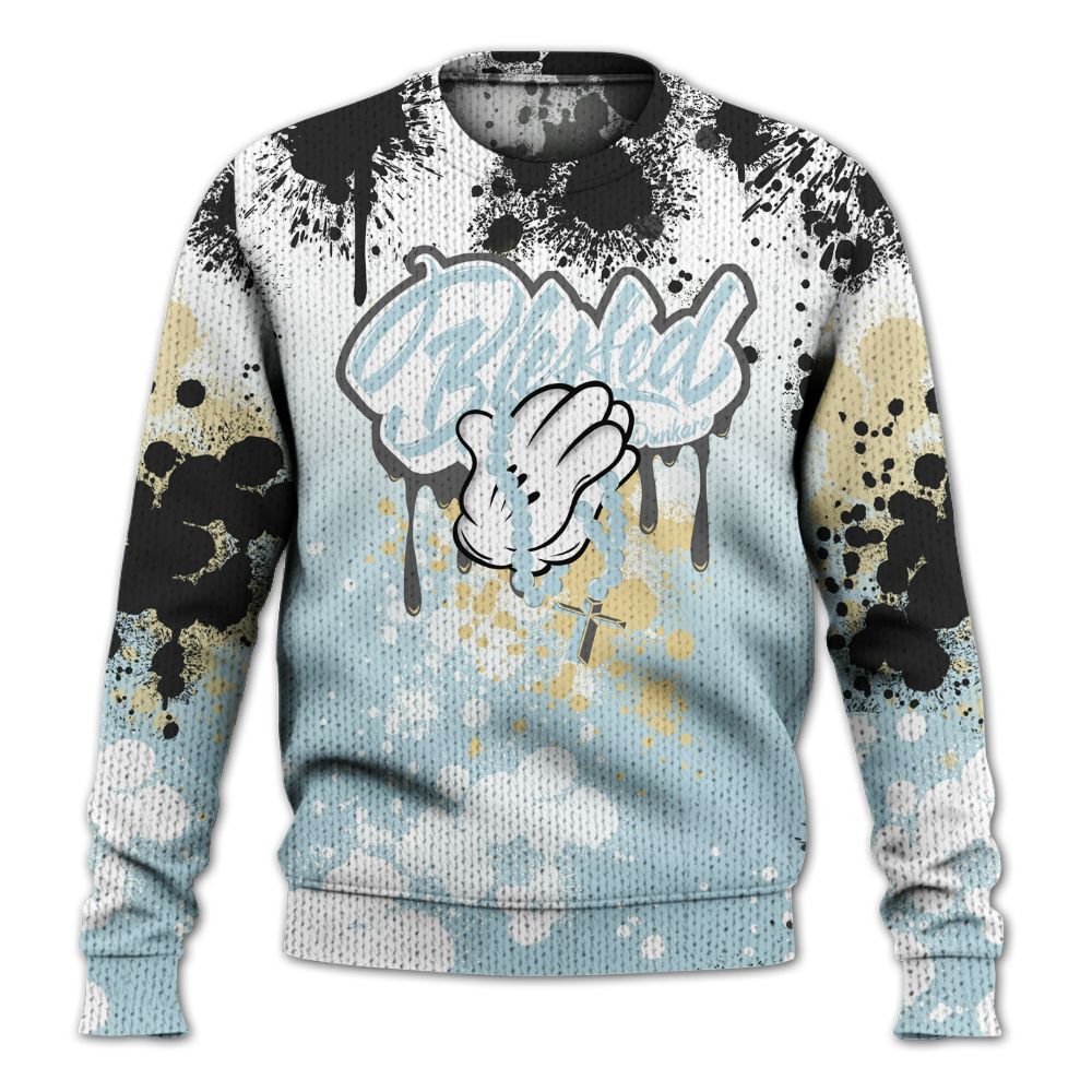 Knitted Sweater To Match Low Year Of The Snake 11s - God Blessed Ink Drip