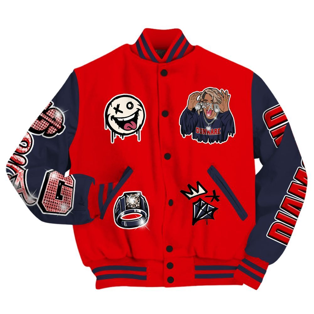 Varsity Jacket To Match Low OG Howard University 1s - Pressures Makes Varsity Jacket To Match All Over Print