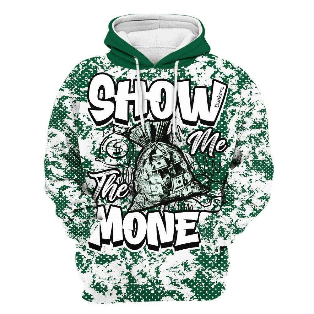 Hoodie To Match High Gorge Green 1s - Show Me The Money Retro All Over Print