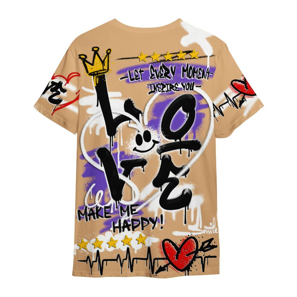 Shirt To Match SE Afrobeats 7s - Happy Love Beats Graffiti Streetwear All Over Print
