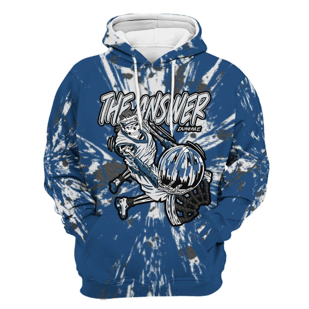 Hoodie To Match High OG Midnight Navy 1s - The Answer Skeleton Luxury All Over Print