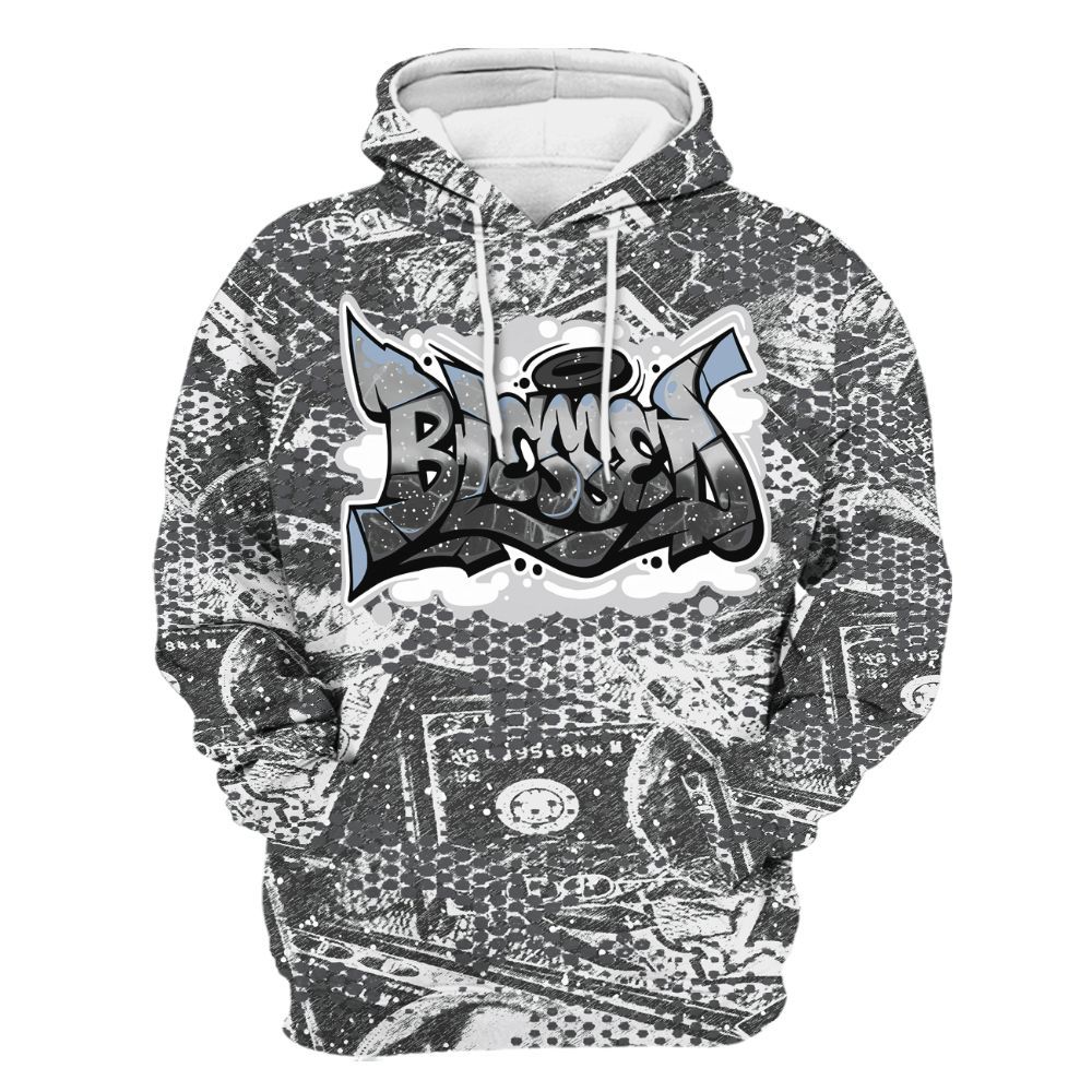 Hoodie To Match Reverse Black White 6s - Blessing Graphic Banknotes All Over Print