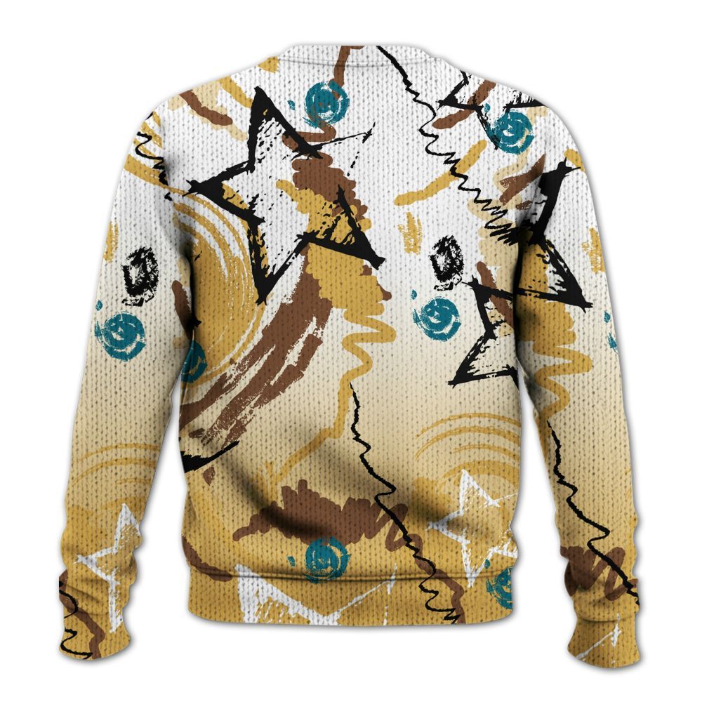 Knitted Sweater To Match Retro Cacao Wow 4s - Grind Shine Later Drip