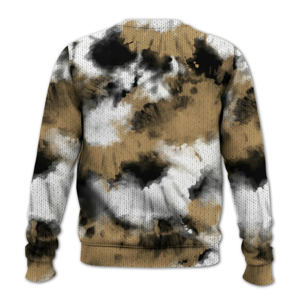 Knitted Sweater To Match High OG Black Metallic Gold 1s - Tie Dye FK Around Find Out