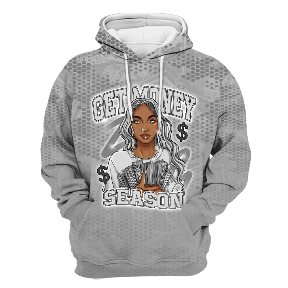 Hoodie To Match Black Wolf Grey 12s - Get Moneys Season Banknote All Over Print