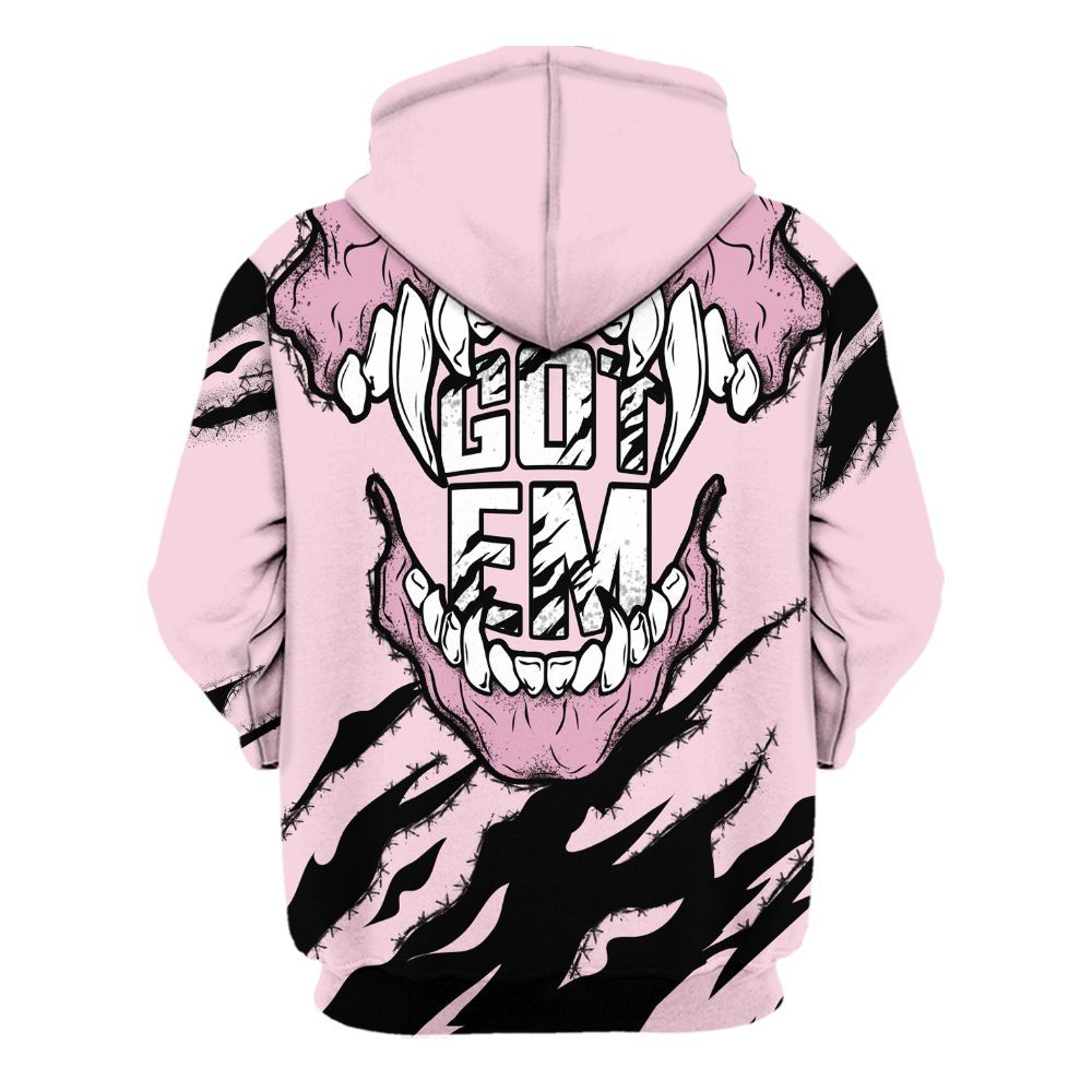 Hoodie To Match Orchid 4s - GOT 'EM Skeleton Scratch All Over Print
