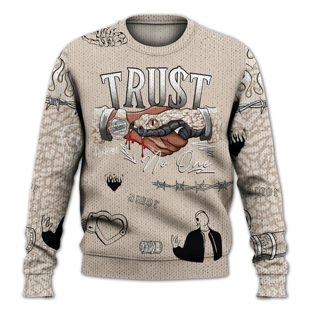 Sweater To Match Desert Sand 3s - Snake Trust No One Graphic