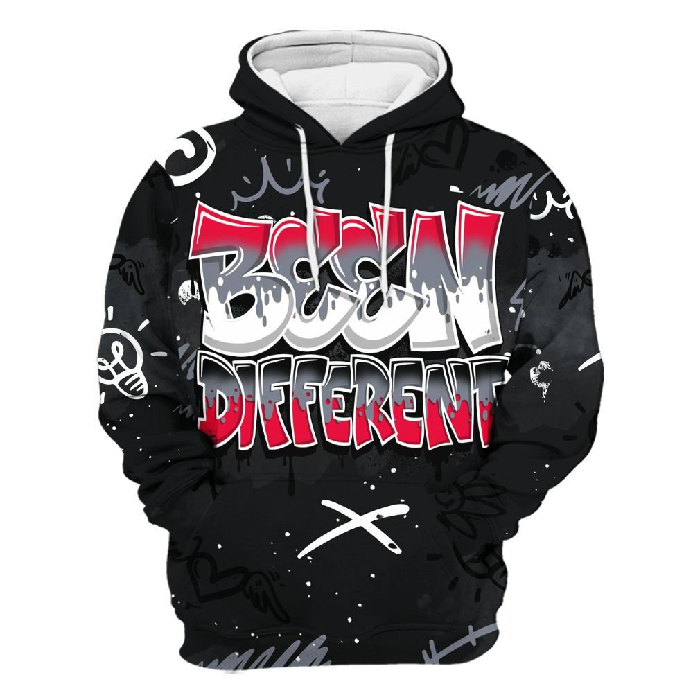 Hoodie To Match Mid Black Metallic 1s - Drip Built Di2ferent All Over Print