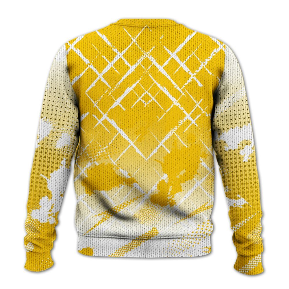 Knitted Sweater To Match Vivid Sulfur 4s - Halftone Stand Business Dripping