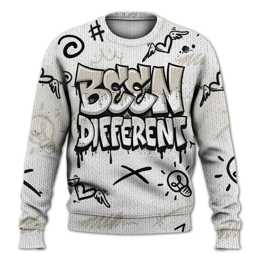 Knitted Sweater To Match Retro Reverse Metallic 5s - Drip Been Di2ferent