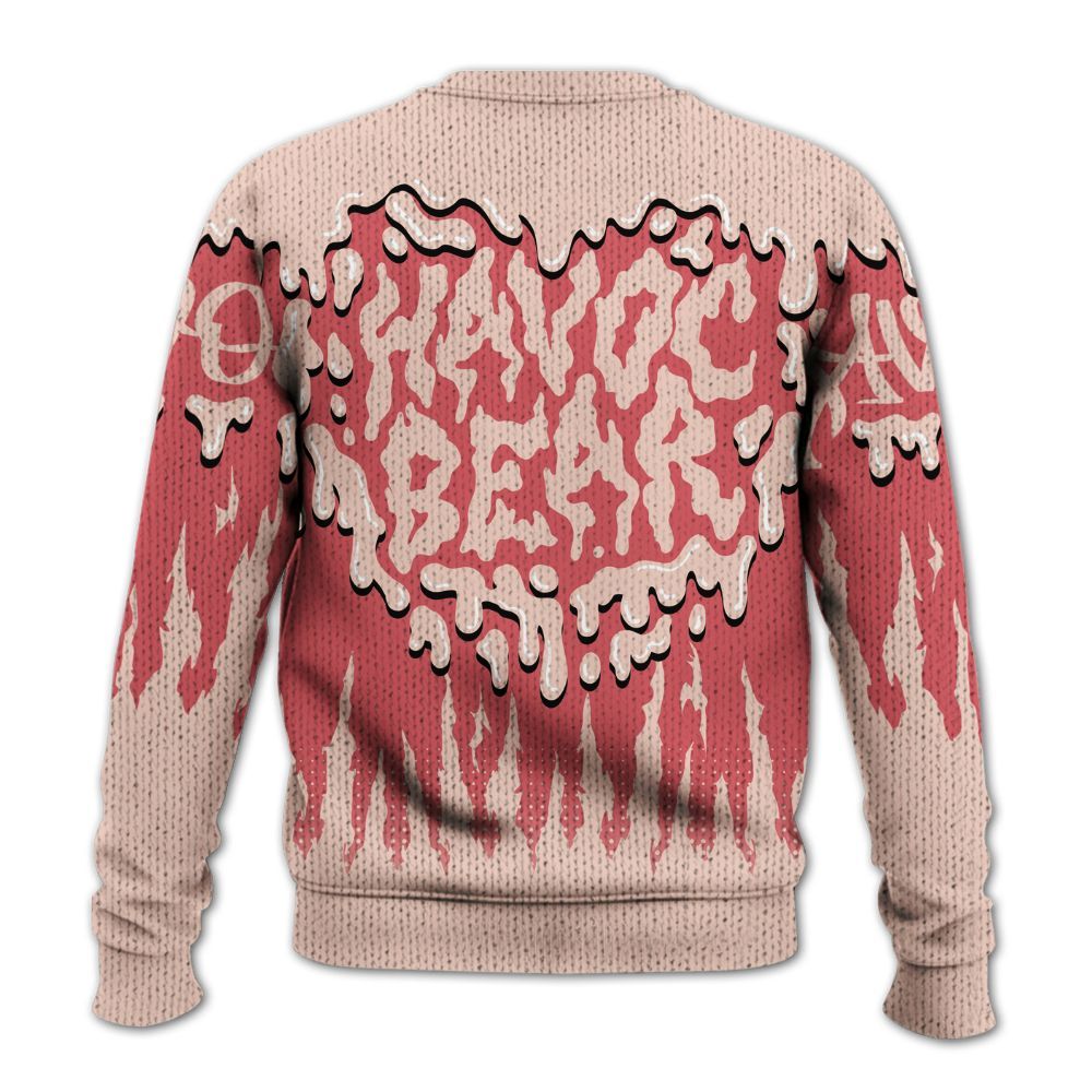 Sweater To Match Washed Coral 2s Shirt - Havok Bear Dripping Graphic