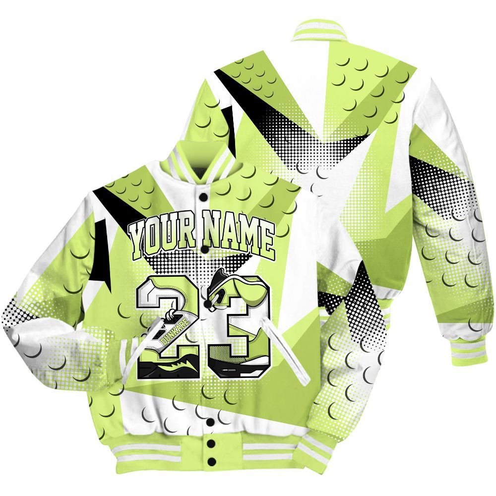 Varsity Jacket To Match Air Max SNDR Volt Shirt, Poly Custom Name Number 23 5s All Over Print
