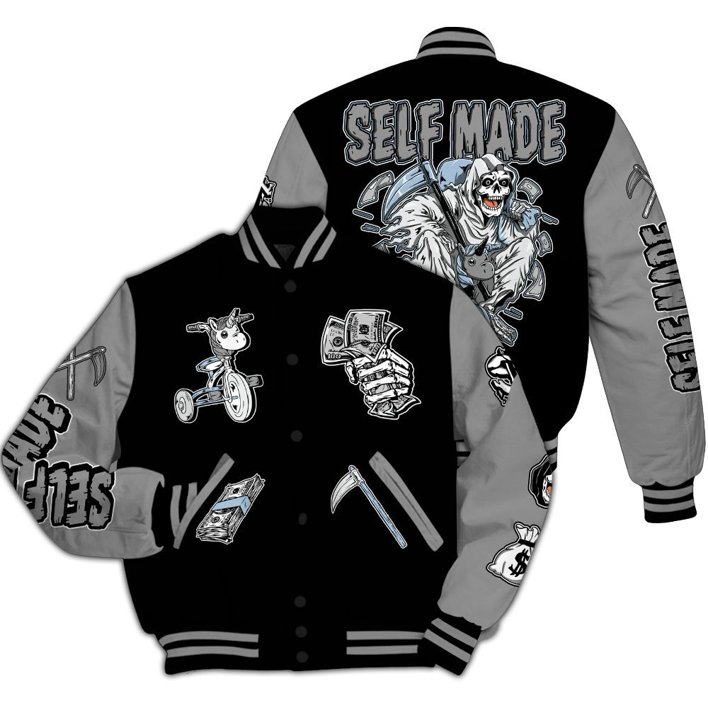 Varsity Jacket To Match Black Chrome 6s - Self Make Skeleton All Over Print